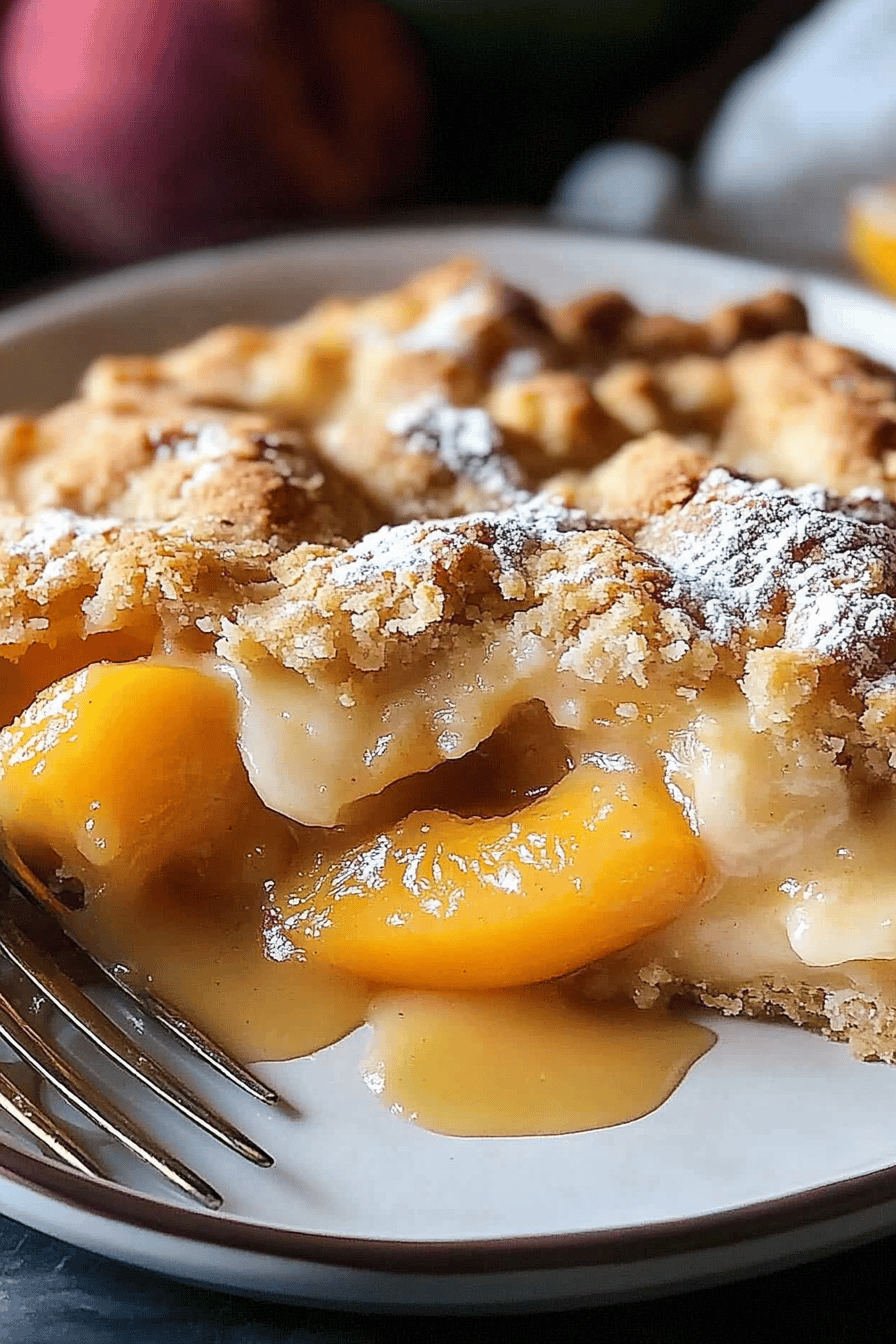 Peach Cobbler Recipe final dish beautifully presented and ready to serve