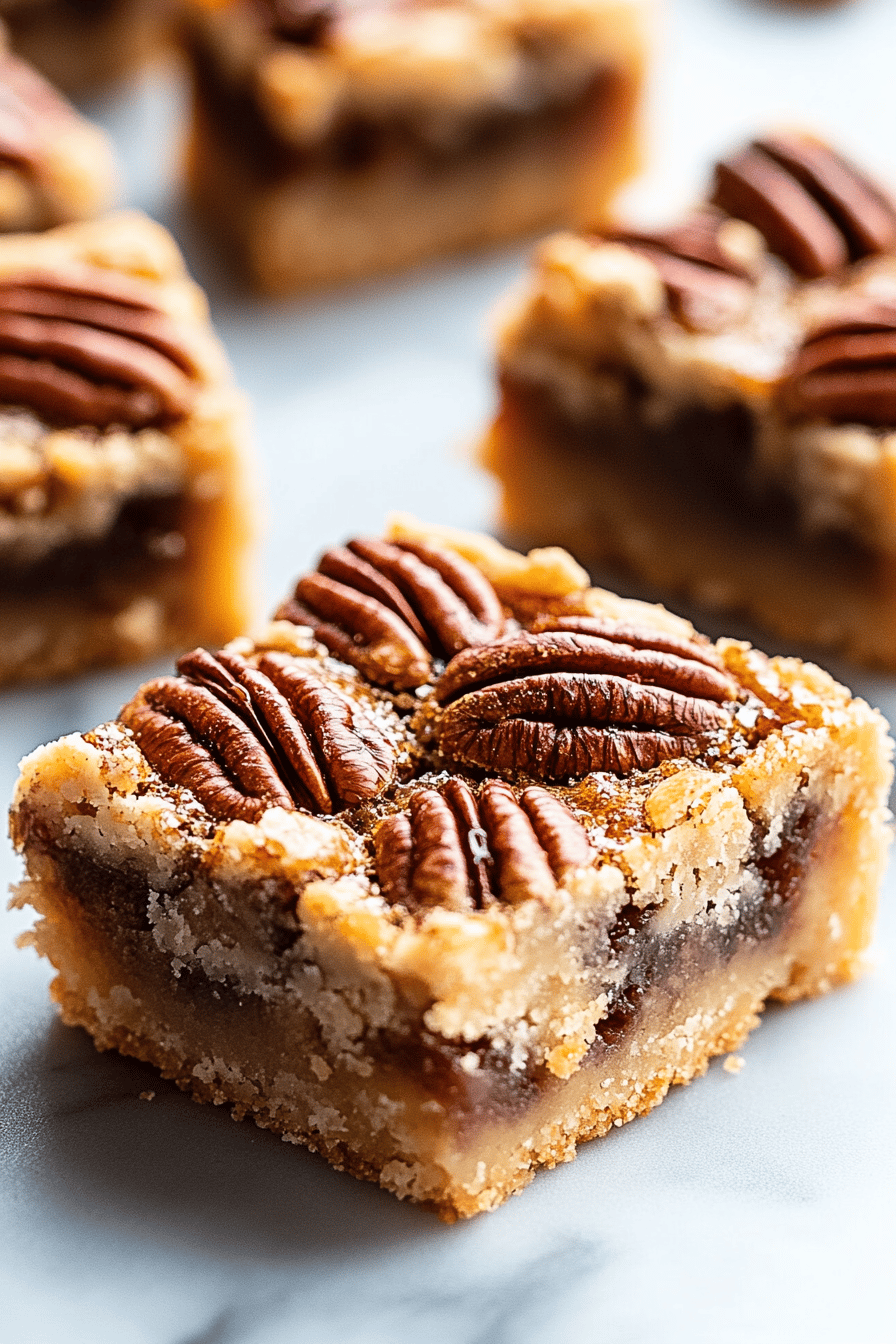 Pecan Pie Bars ingredients organized and measured on kitchen counter