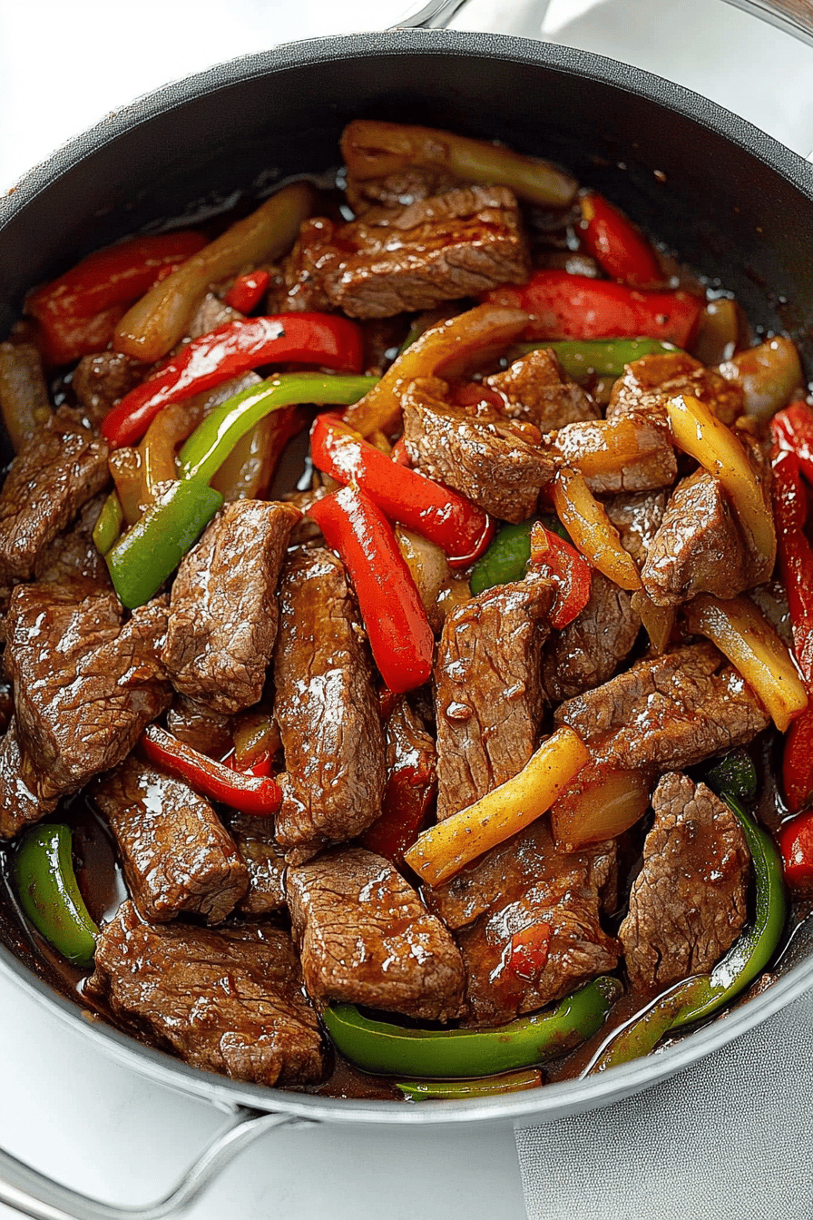 Pepper Steak Recipe final dish beautifully presented and ready to serve