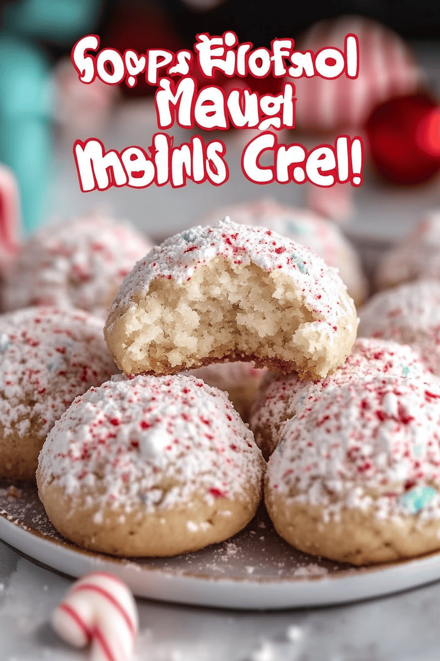 Peppermint Snowball Cookies final dish beautifully presented and ready to serve