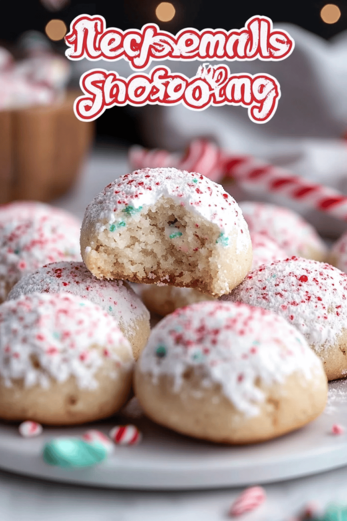 Peppermint Snowball Cookies