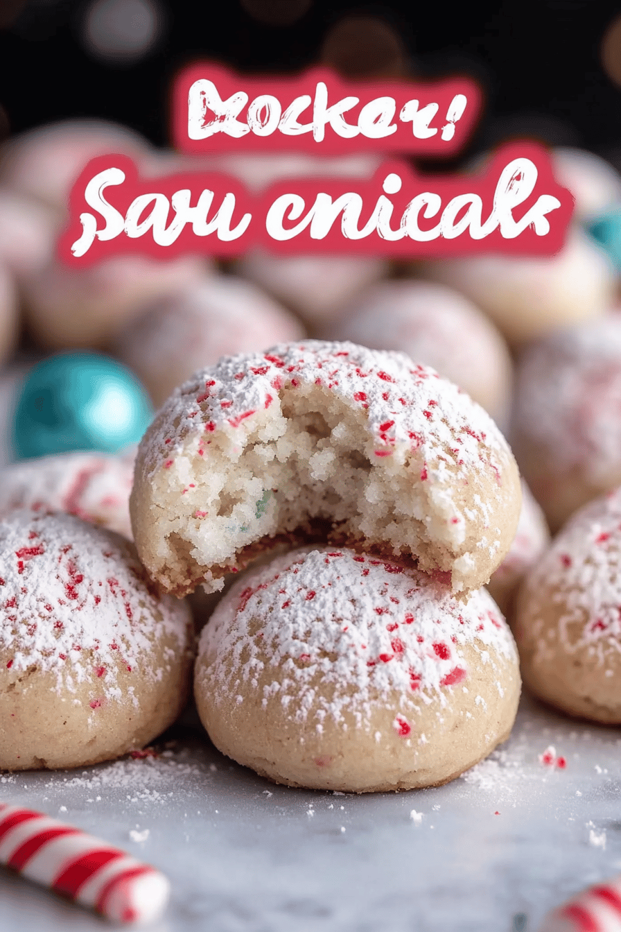 Peppermint Snowball Cookies Recipe final dish beautifully presented and ready to serve
