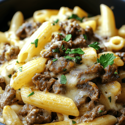 Philly Cheesesteak Pasta Recipe