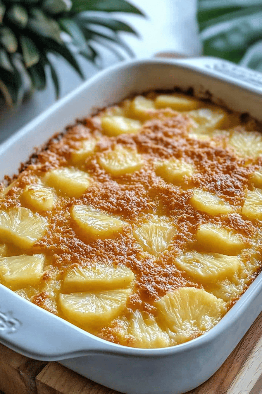 Pineapple Bake ingredients organized and measured on kitchen counter