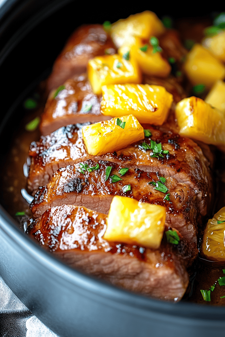 Pineapple Pork Loin ingredients organized and measured on kitchen counter