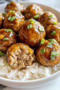 Pineapple Teriyaki Chicken Meatballs ingredients organized and measured on kitchen counter
