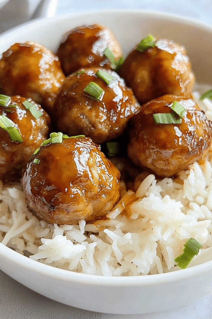 Pineapple Teriyaki Chicken Meatballs ingredients organized and measured on kitchen counter