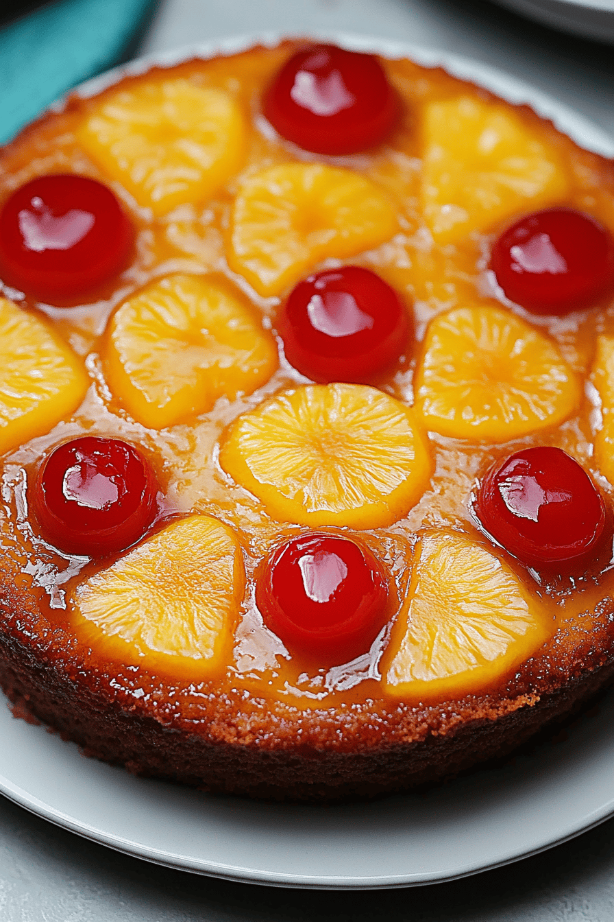Pineapple Upside-Down Cake final dish beautifully presented and ready to serve