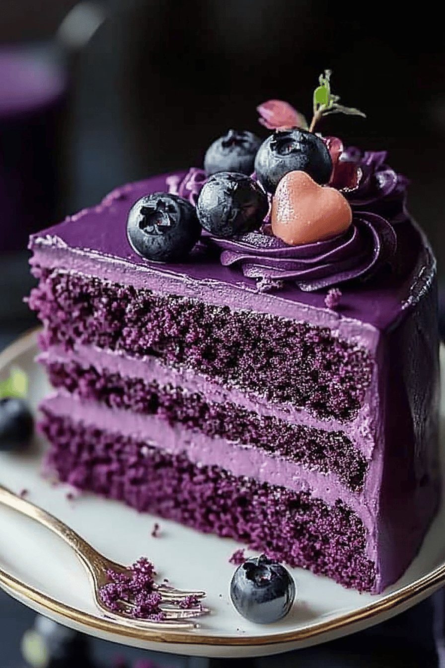 Purple Velvet Cake ingredients organized and measured on kitchen counter