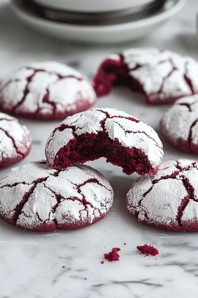 Red Velvet Crinkle Cookies