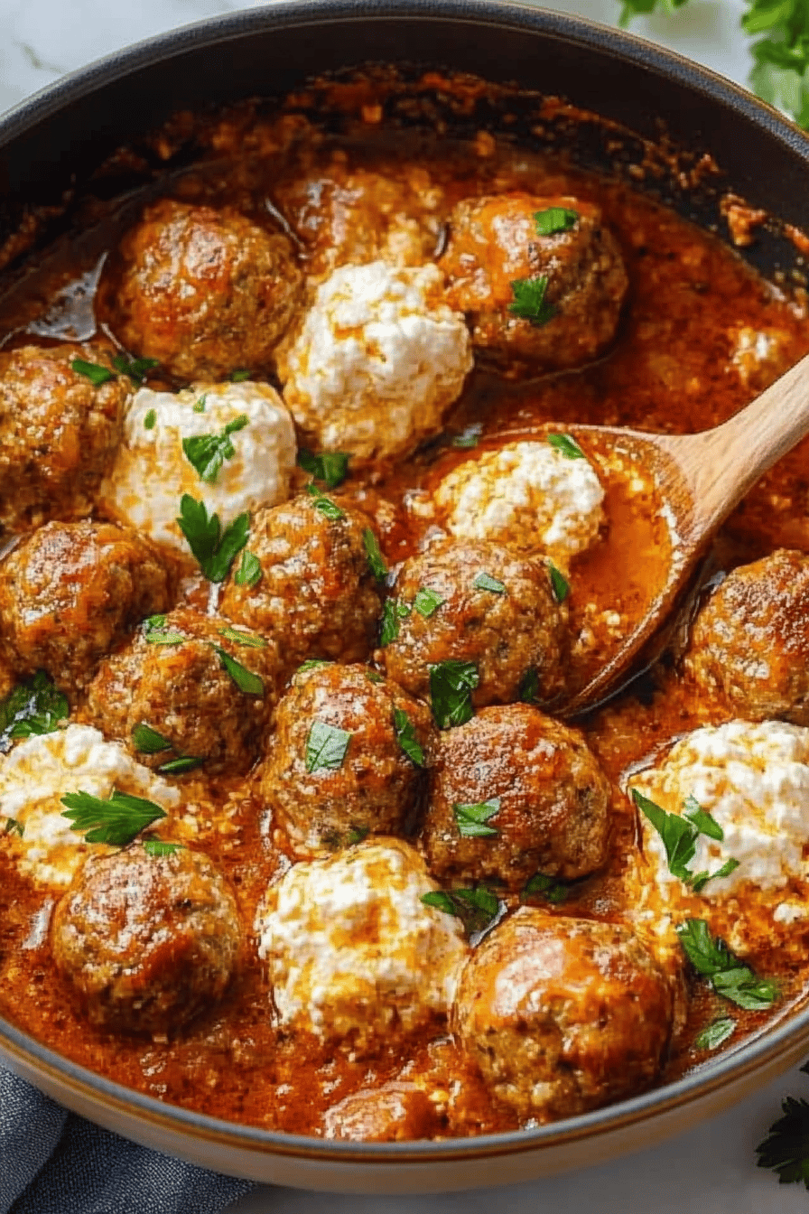 Ricotta Meatballs final dish beautifully presented and ready to serve