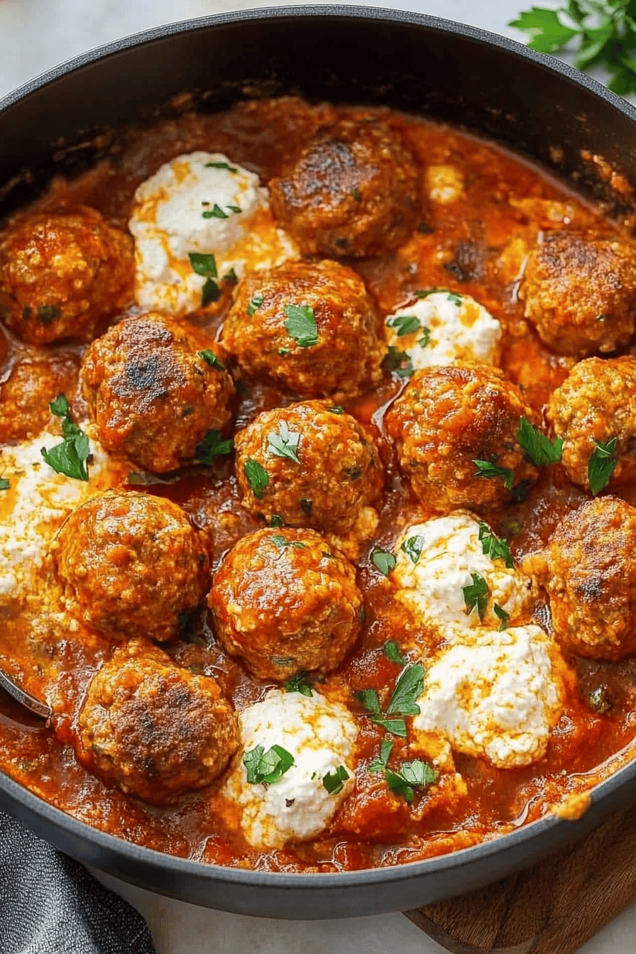 Ricotta Meatballs slice on plate showing perfect texture and swirl pattern