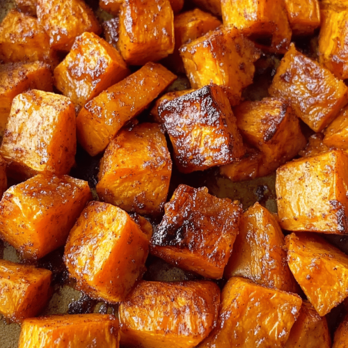 Roasted Maple Cinnamon Sweet Potatoes