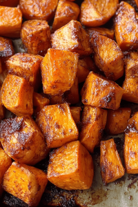 Roasted Maple Cinnamon Sweet Potatoes