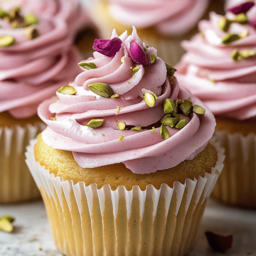 Rose Pistachio Cupcakes