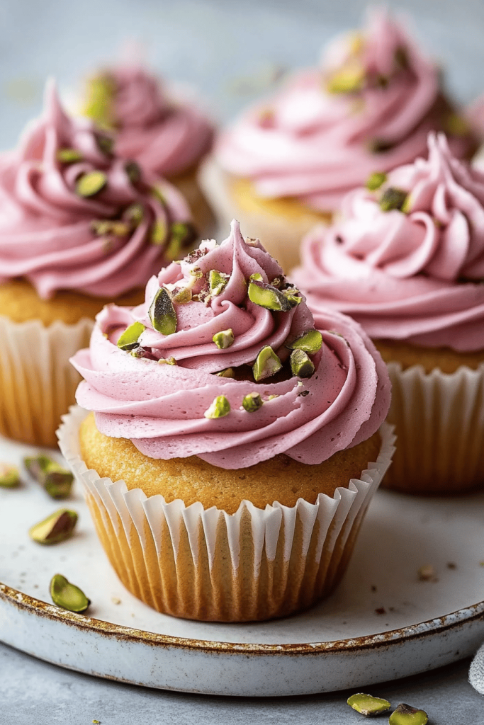 Rose Pistachio Cupcakes