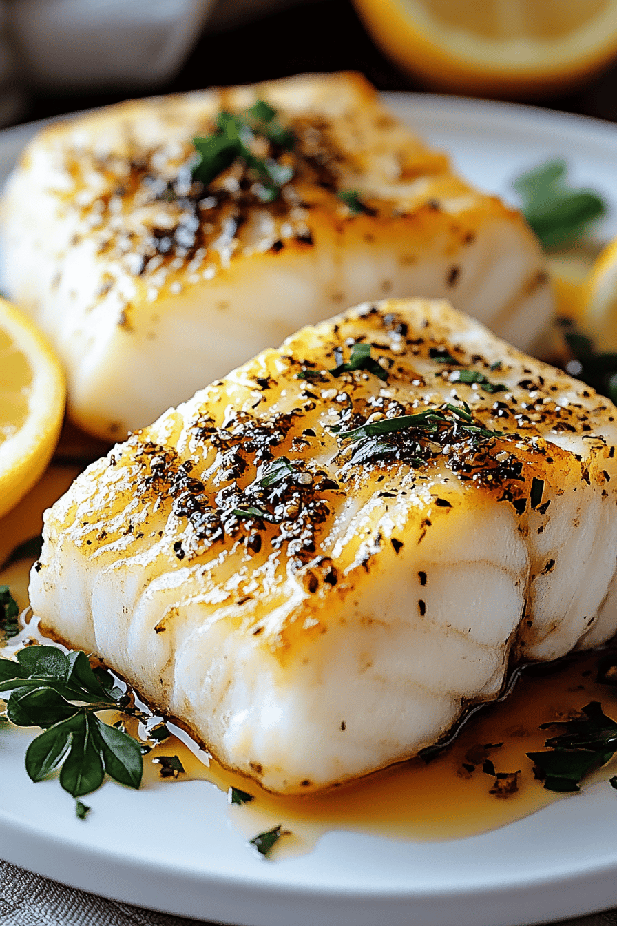 Seared Cod Recipe ingredients organized and measured on kitchen counter