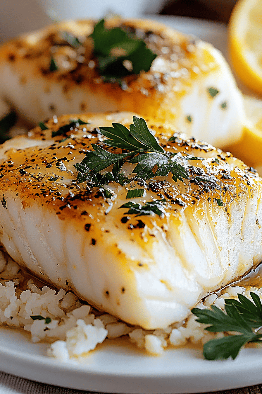 Seared Cod Recipe final dish beautifully presented and ready to serve
