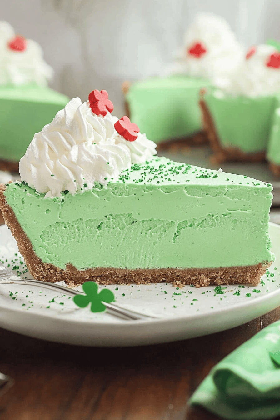 Shamrock Shake Pie final dish beautifully presented and ready to serve