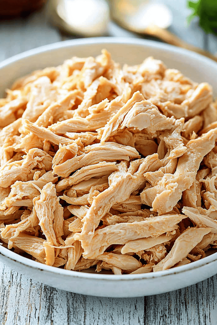 Shredded Chicken Recipe final dish beautifully presented and ready to serve