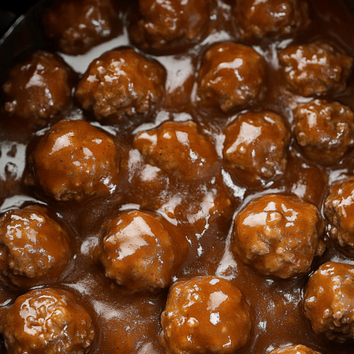 Slow Cooker Salisbury Steak Meatballs