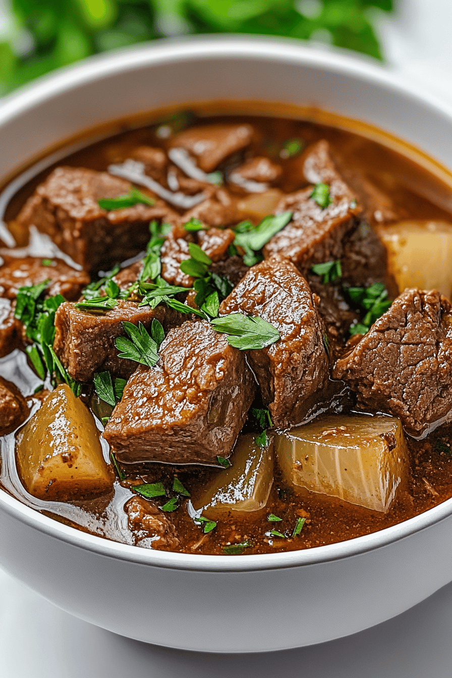 Slow Cooker Steak Soup ingredients organized and measured on kitchen counter
