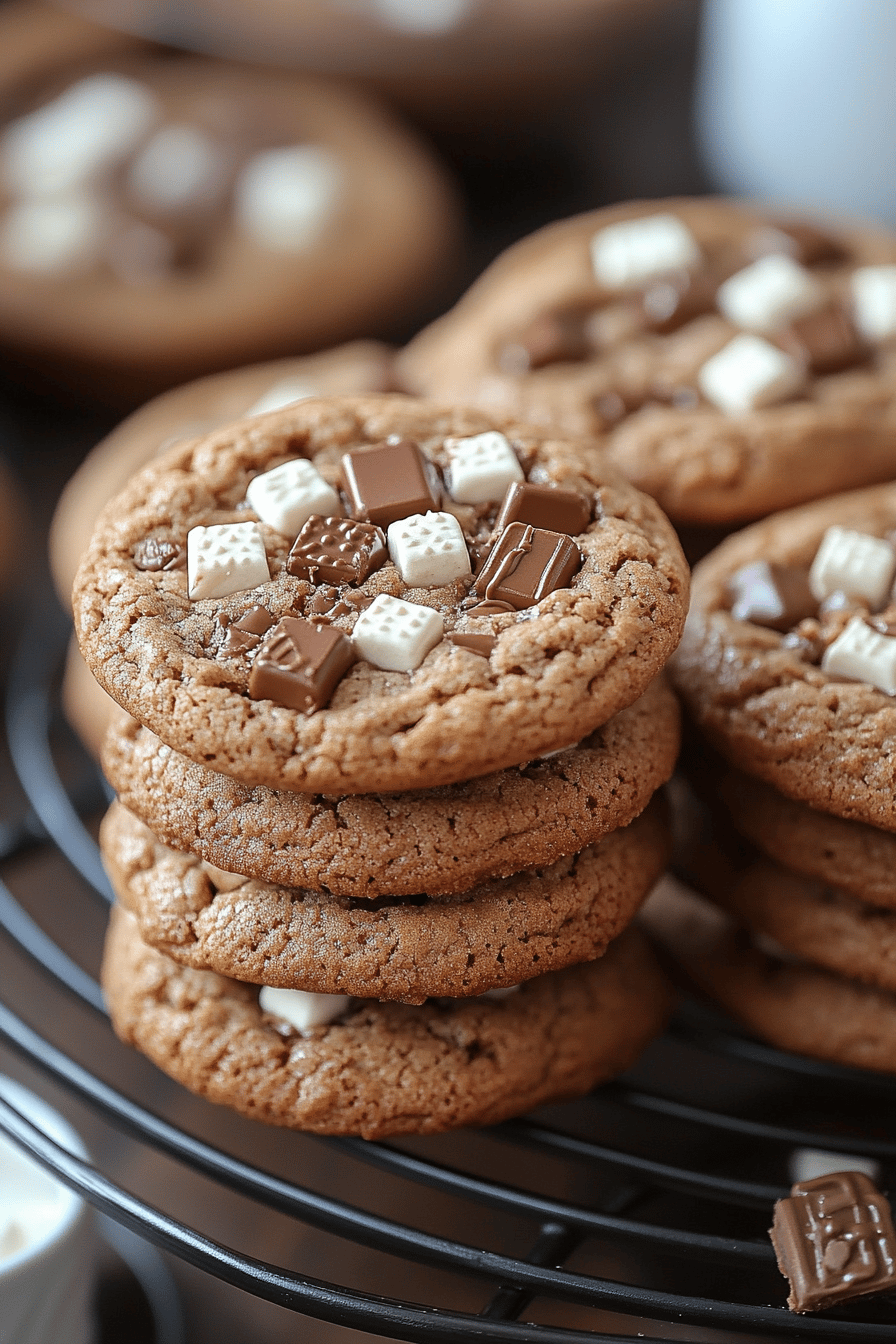 S'mores Cookies Recipe ingredients organized and measured on kitchen counter