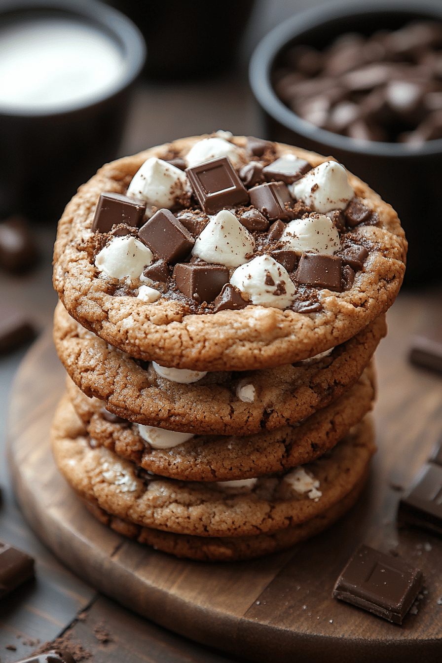 S'mores Cookies Recipe slice on plate showing perfect texture and swirl pattern