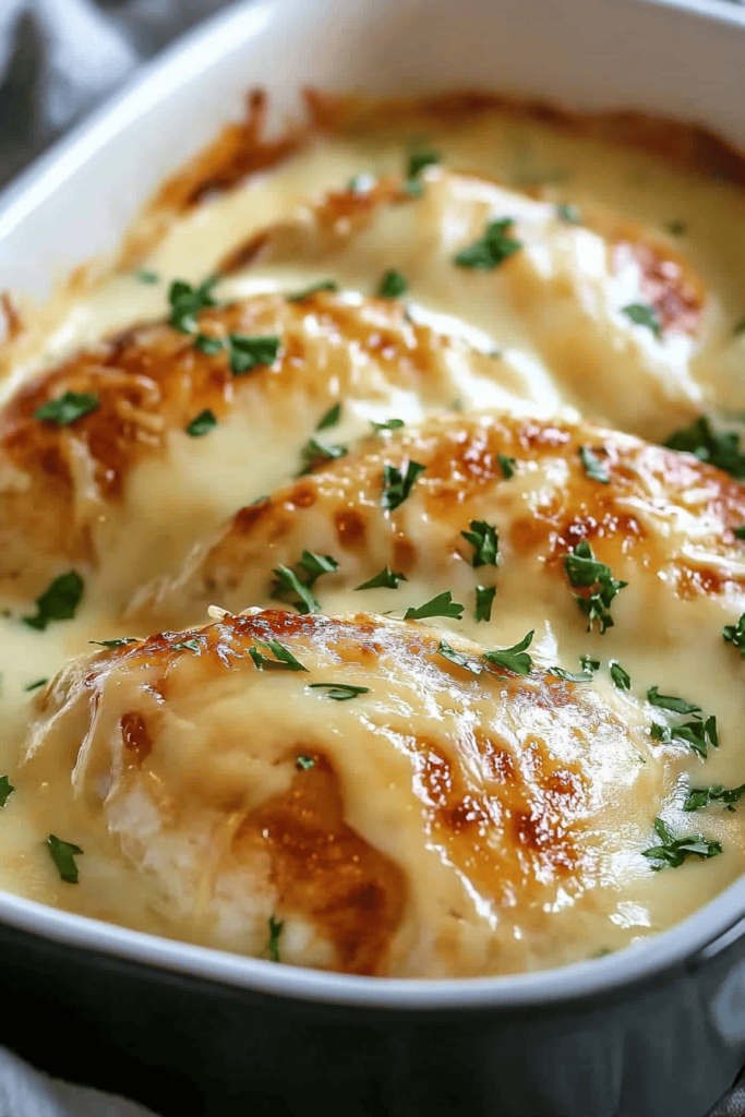 Smothered Cheesy Sour Cream Chicken
