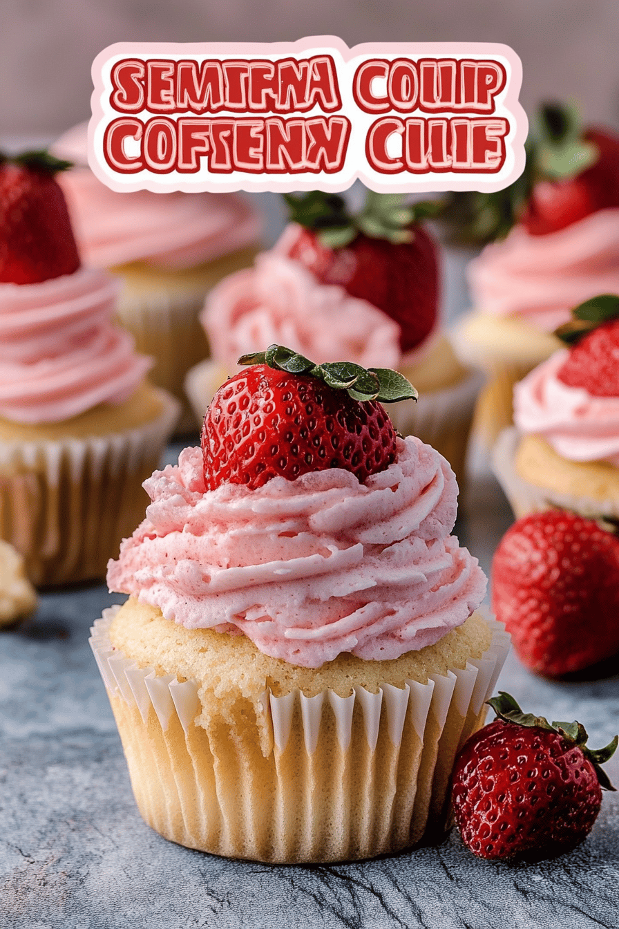 Strawberry Cupcakes Recipe final dish beautifully presented and ready to serve