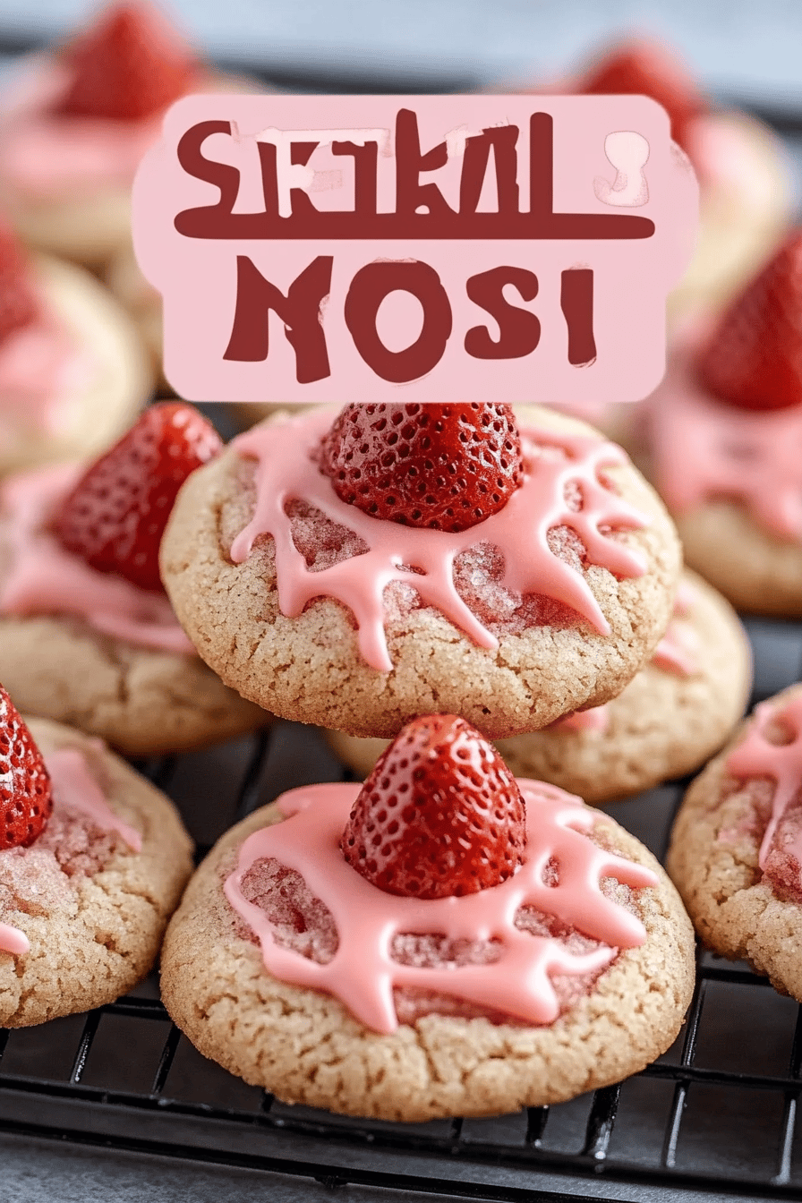 Strawberry Kiss Cookies Recipe ingredients organized and measured on kitchen counter