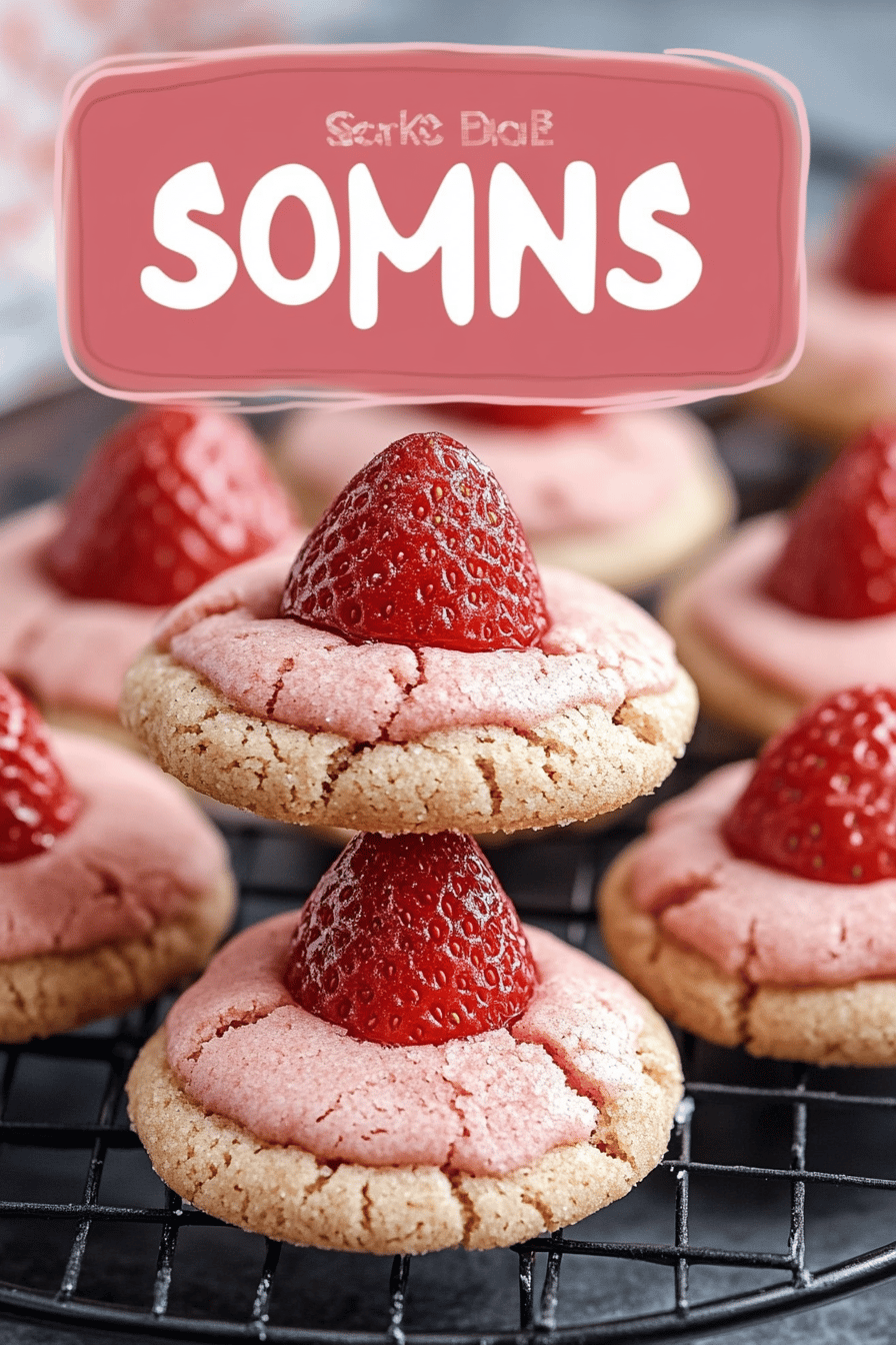 Strawberry Kiss Cookies Recipe final dish beautifully presented and ready to serve