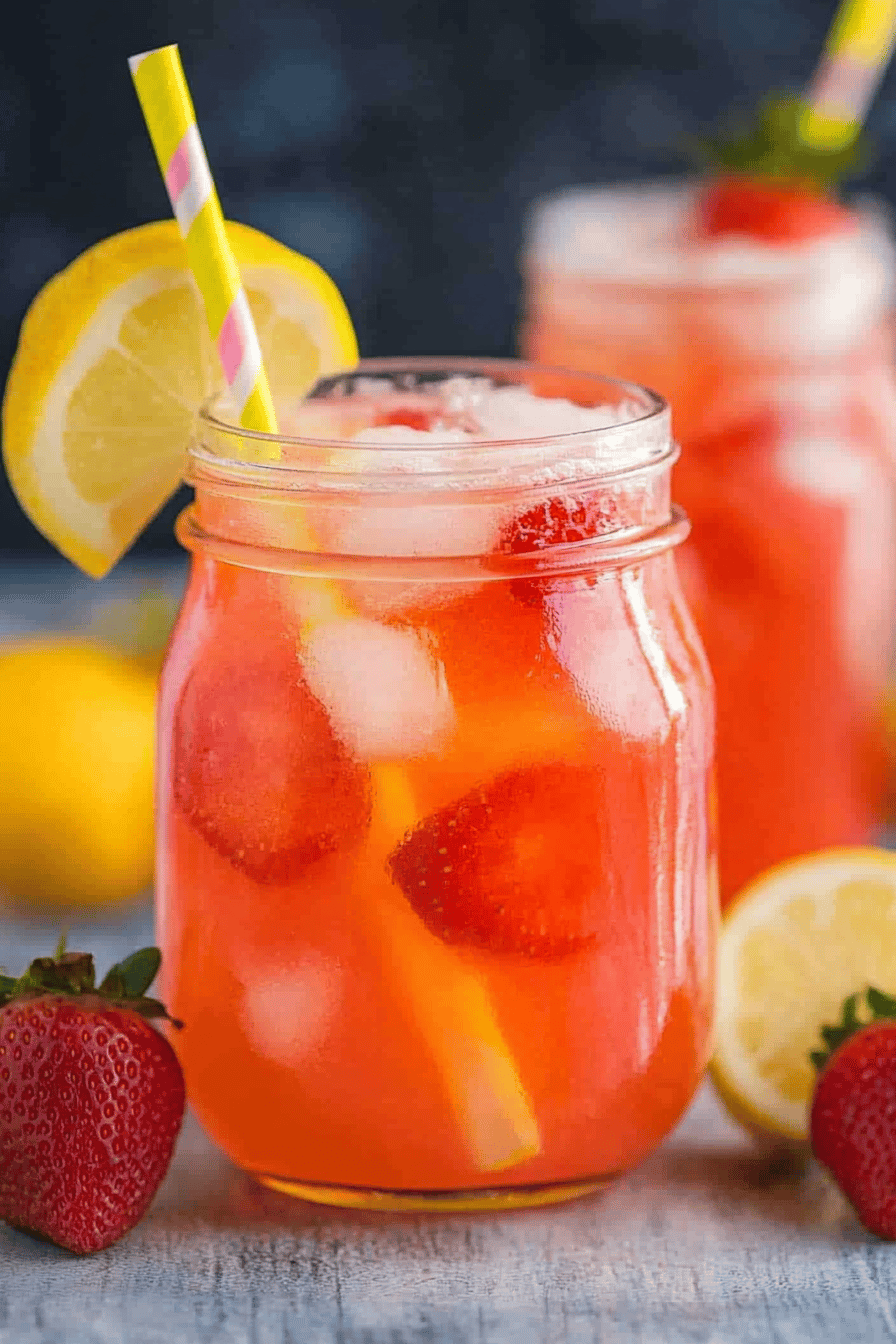 Strawberry Lemonade Recipe final dish beautifully presented and ready to serve