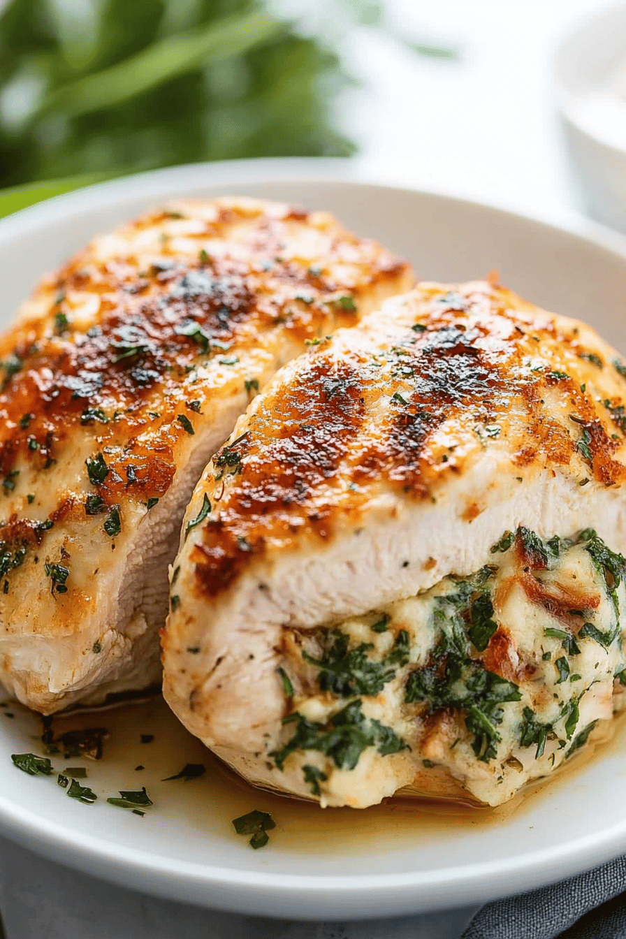 Stuffed Chicken Breast Recipes ingredients organized and measured on kitchen counter