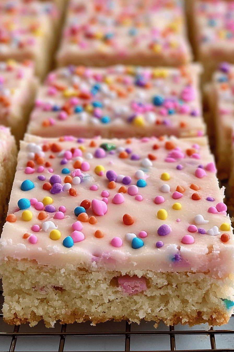 Sugar Cookie Bars final dish beautifully presented and ready to serve