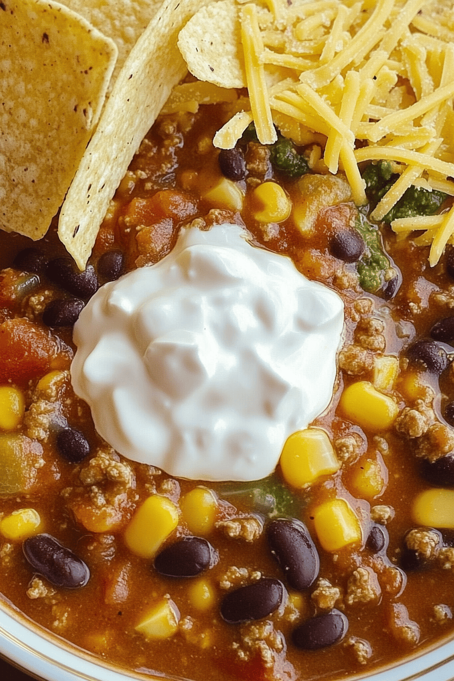 Taco Chili Recipe ingredients organized and measured on kitchen counter