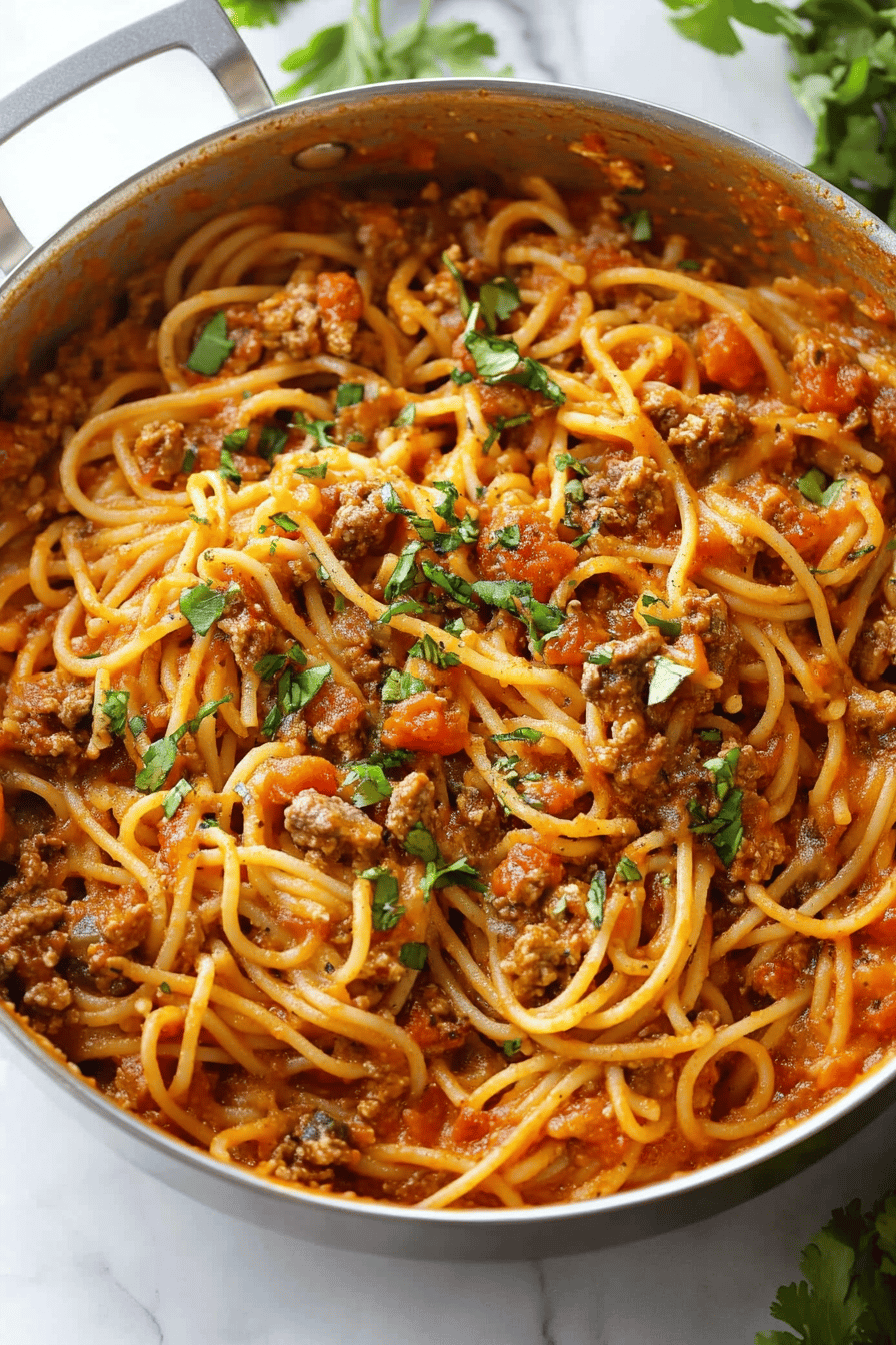 Taco Spaghetti final dish beautifully presented and ready to serve