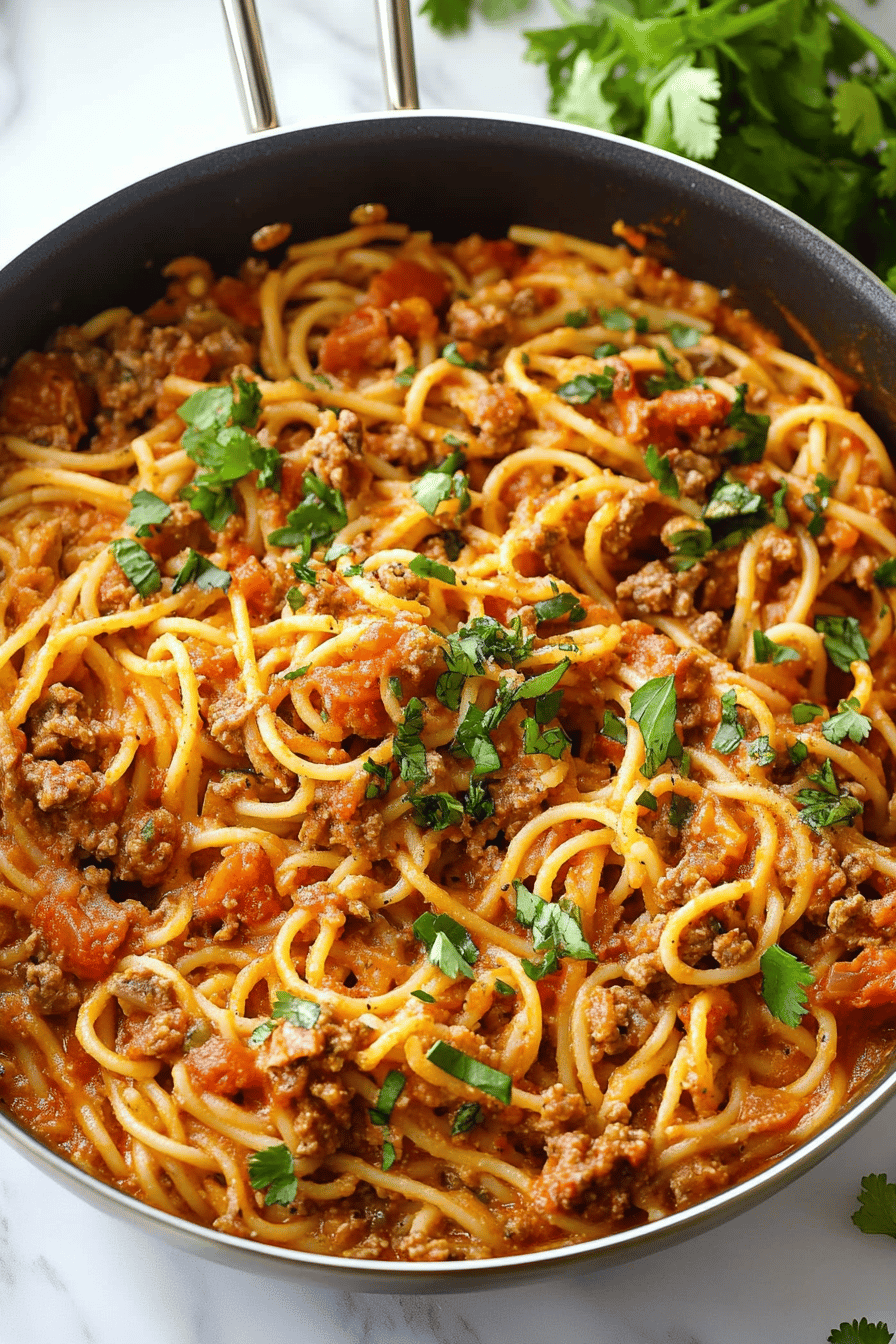Taco Spaghetti slice on plate showing perfect texture and swirl pattern