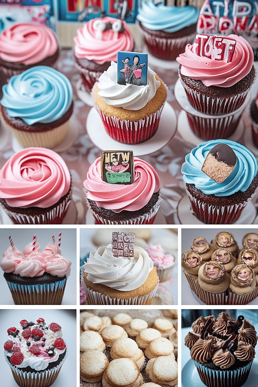 Taylor Swift cupcakes ingredients organized and measured on kitchen counter
