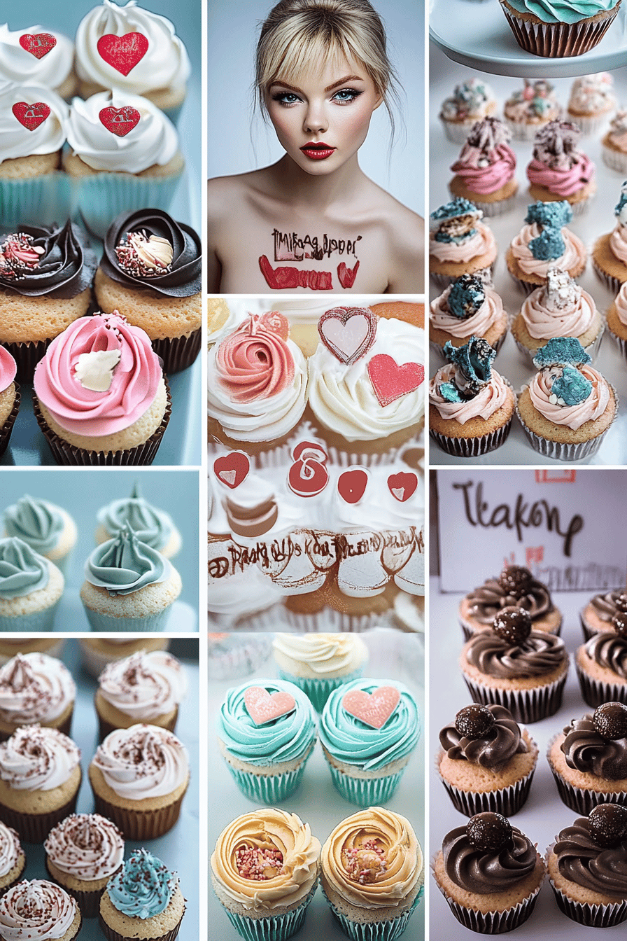 Taylor Swift cupcakes slice on plate showing perfect texture and swirl pattern