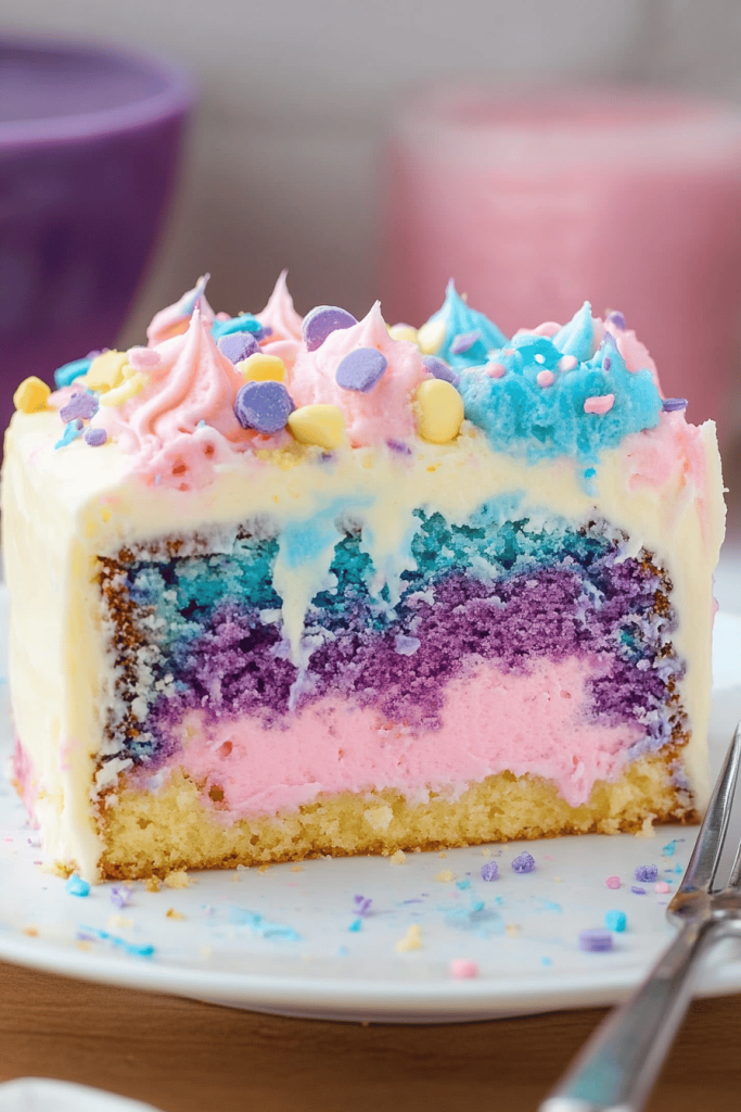 Unicorn Poke Cake