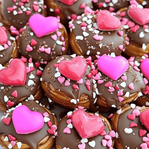 Valentine's Day Caramel Pretzel Bites