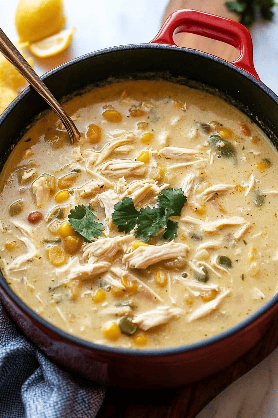 White Chicken Chili Recipe final dish beautifully presented and ready to serve