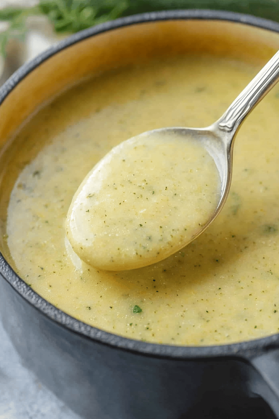 Zucchini Soup Recipe ingredients organized and measured on kitchen counter