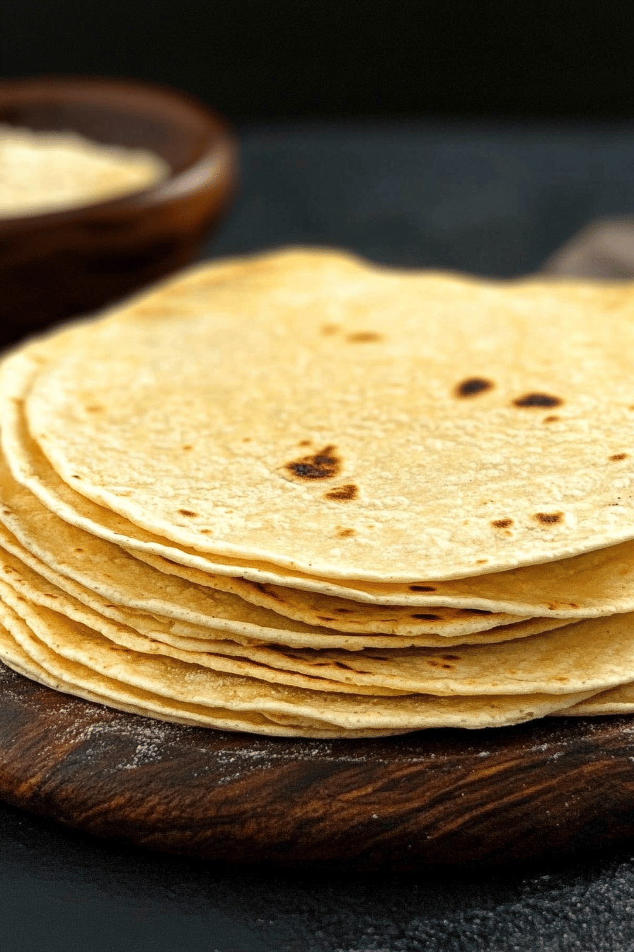 almond flour tortillas ingredients organized and measured on kitchen counter