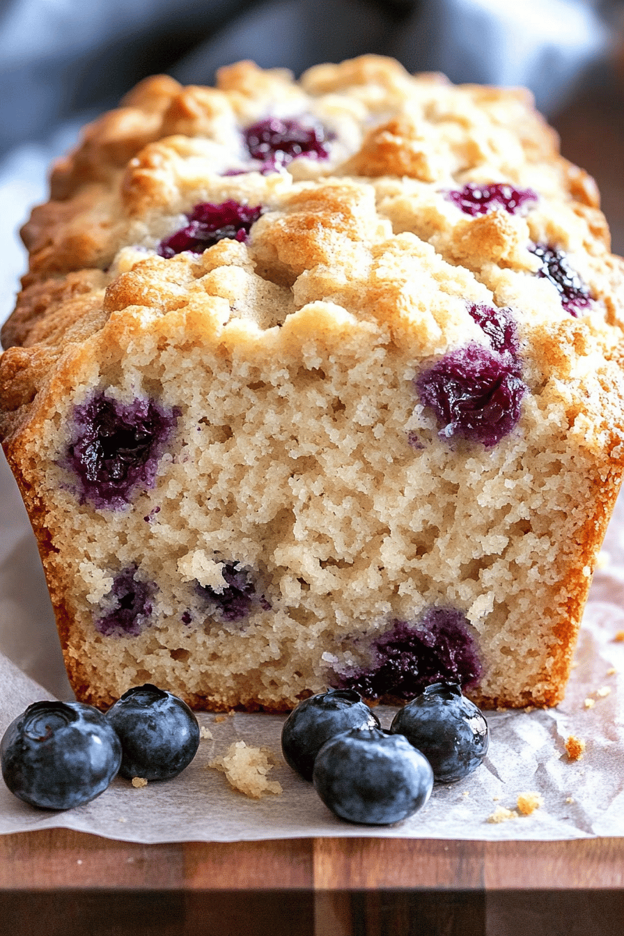 gluten-free blueberry bread final dish beautifully presented and ready to serve