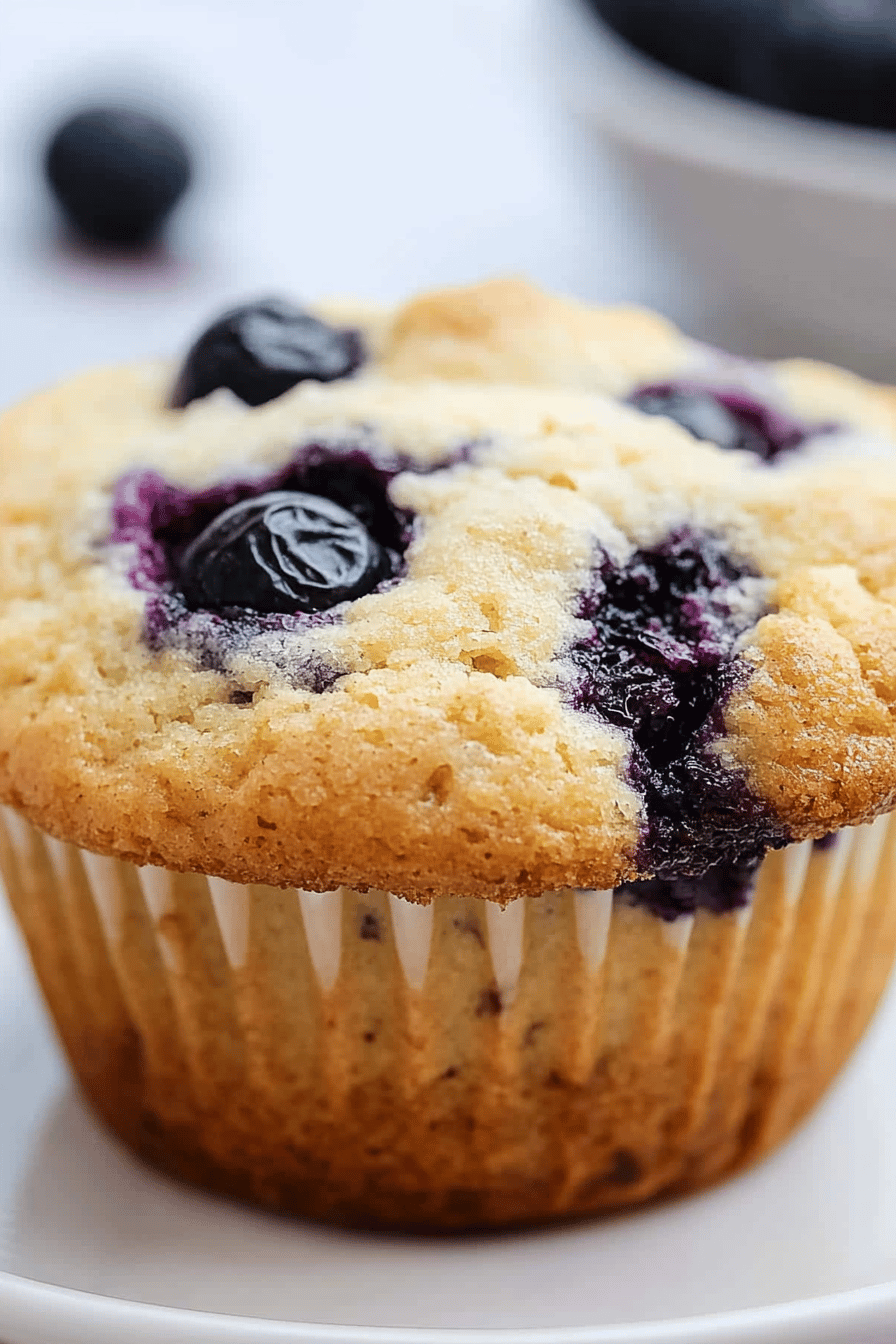 gluten-free blueberry muffins slice on plate showing perfect texture and swirl pattern