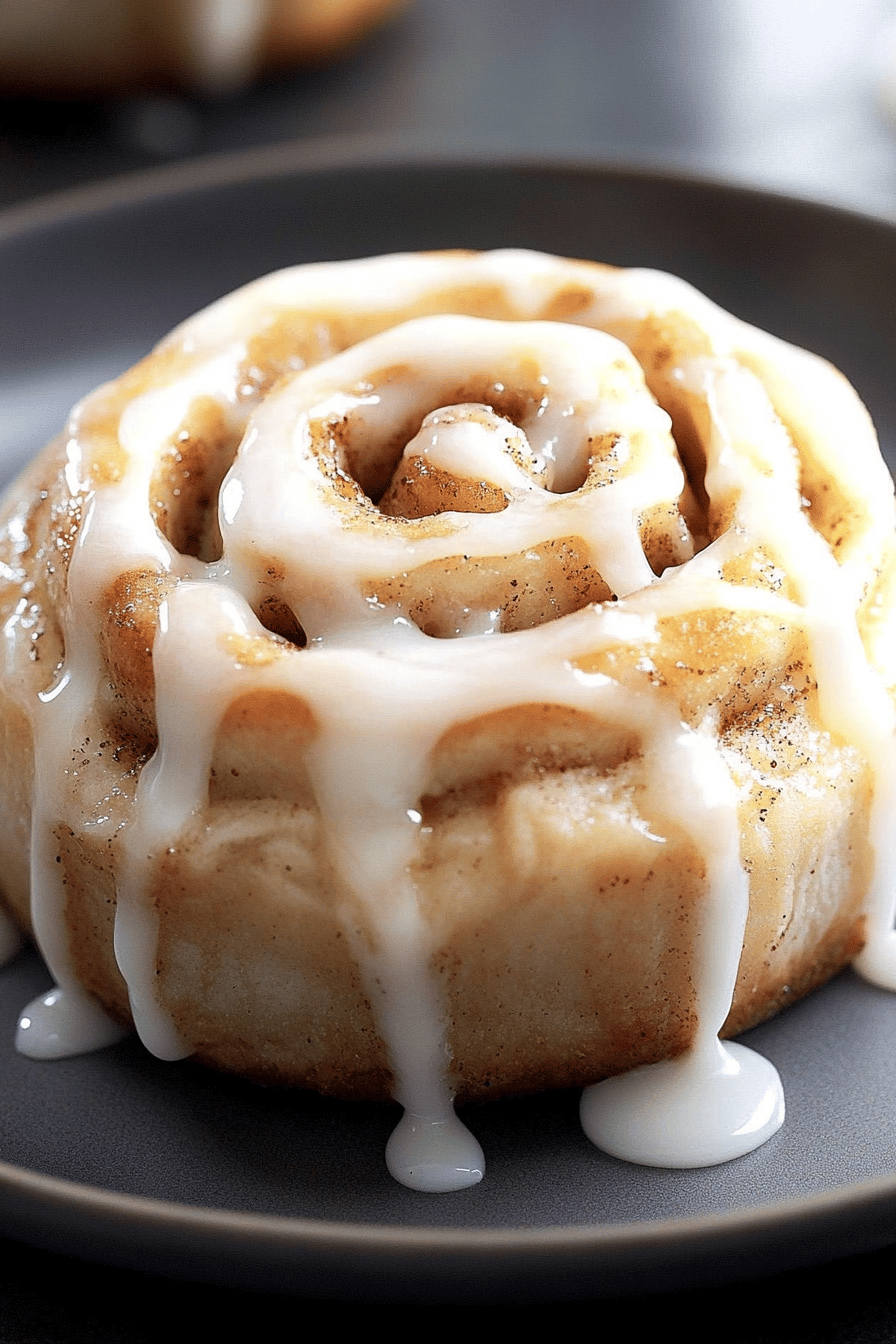 gluten-free cinnamon rolls slice on plate showing perfect texture and swirl pattern