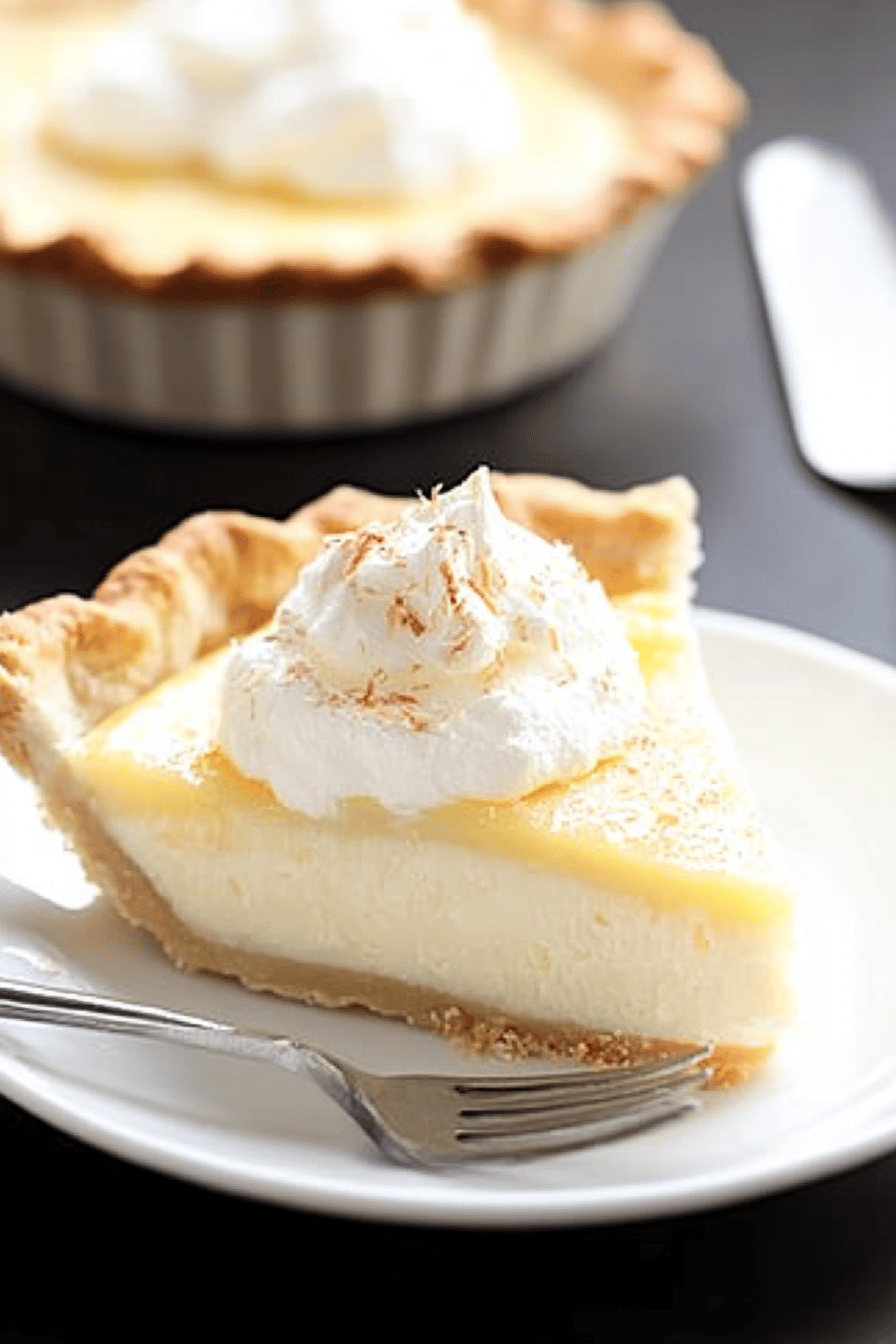 gluten-free coconut cream pie slice on plate showing perfect texture and swirl pattern