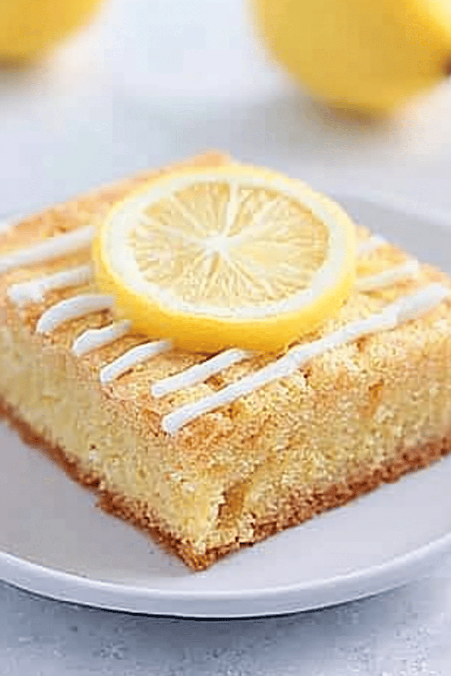 gluten-free lemon brownies slice on plate showing perfect texture and swirl pattern
